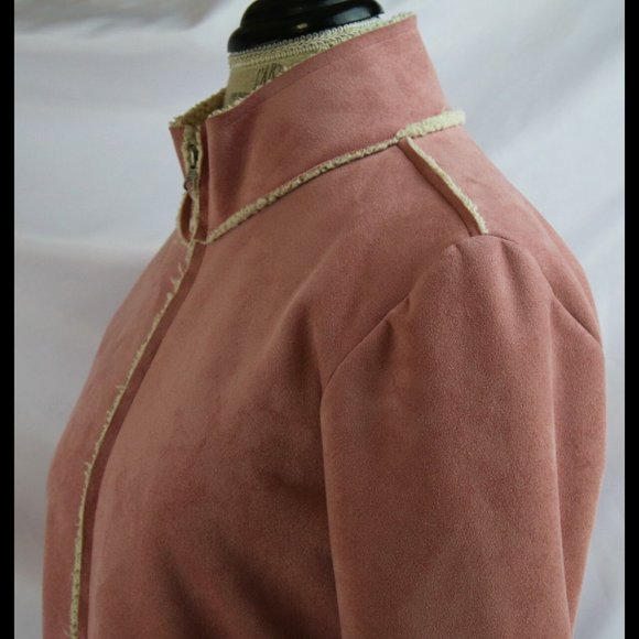 Anthropologie Pink Zippered Jacket By Velvet Long Sleeves - Picture 10 of 12